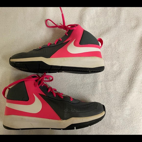 Hot pink & Gray High Top Youth Nikes - Picture 7 of 7